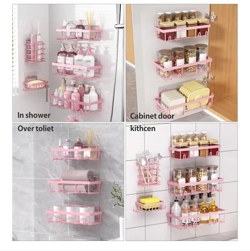 Pink Bathroom Organizer Set